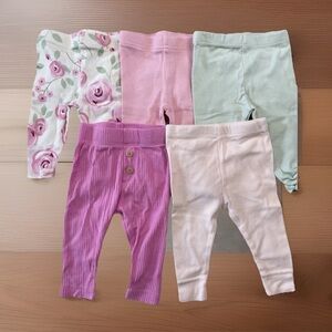 Soft baby Cotton Pants 5-Pack Bottoms size 0-3M Gerber Cloud Island Cat & Jack